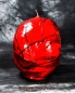 Preview: Hexenshop Dark Phönix Totenkopfkerze Rot und Schwarz Groß